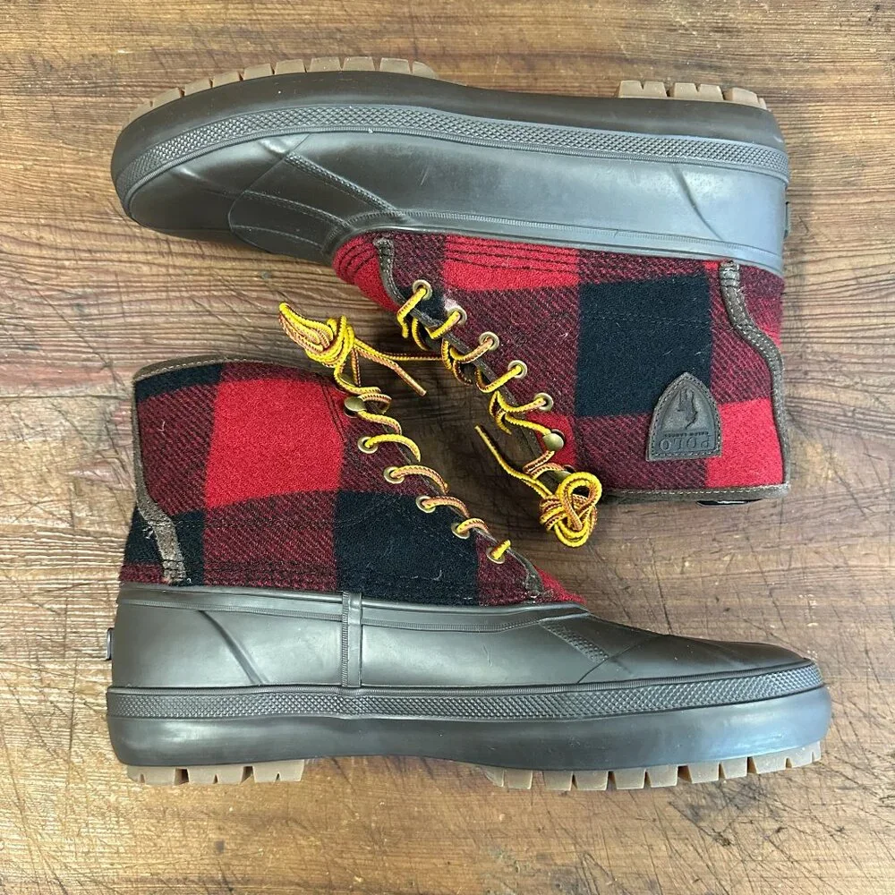 Polo Ralph Lauren Men's Claus Buffalo Check Lace-Up Boot 10